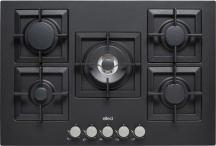 ELLECI PGSP75140CS Piano Cottura 5 Fuochi a Gas 75 cm Nero  Plano 75 TCC