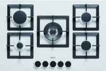 ELLECI PGSP75168CS Piano cottura 5 Fuochi gas incasso Tripla Corona 75 cm Bianco