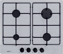 ELLECI PGSS60268WB Piano Cottura 4 Fuochi a Gas 58 cm Granitek Bianco  Style 60