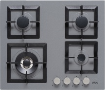 ELLECI PMSP60173WS Piano Cottura 4 Fuochi a Gas 60 cm Titanio  Plano 60 TCL