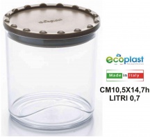 Ecoplast 520185 Barattolo Plastica Corolla Medio litri 0.7 Tortora