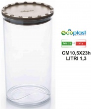 Ecoplast 527030 Barattolo Plastica Corolla Large litri 1.3 Tortora