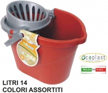Ecoplast 555551 Secchio Ovale + Strizzamop litri 14 cm 37x25x26h