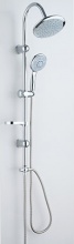 Effe 2292d2338 Saliscendi Soffione + Doccetta 5 Getti Edera Acciaio InoxTubo mm 22