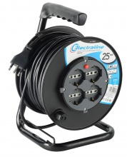 Electraline 49027 Prolunga elettrica Avvolgibile 4 prese Schuko+Spina 16 A 15 Mt