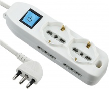 Electraline 62001 Multipresa Con Interruttore 2 Schuko + 4 Bival.1016A