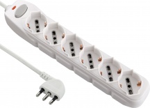 Electraline 62071 Ciabatta Elettrica 6 Posti Schuko 2P+T interruttore cavo 1.5mt
