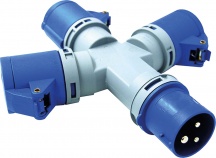 Electraline 80800 Adattatore Industriale Triplo Blu Art.