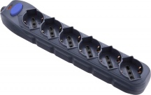 Electraline 82074 Ciabatta Multipresa Nera 6 Posti senza cavo