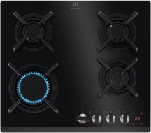 Electrolux KGG643753K Piano Cottura 4 Fuochi a Gas 60cm Cristallo Temperato Nero