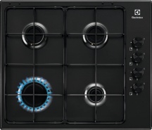 Electrolux KGS6404B Piano Cottura 4 Fuochi Gas 59 cm Nero  S300 Slim side control