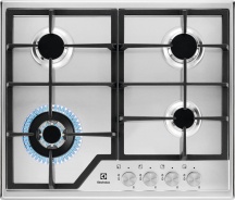Electrolux KGS 6436 SX Piano cottura 4 Fuochi a gas 60 cm incasso Inox ghisa