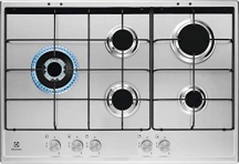 Electrolux KGS 7564 SX Piano cottura 5 Fuochi Gas Incasso 1 Wok 75 cm Inox