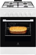 Electrolux LKK620010W Cucina a Gas 4 Fuochi Forno Ventilato 60x60 cm Cl.A Bianco