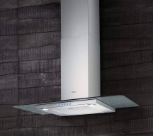 Elica 68516390 Cappa Cucina Aspirante Parete 90 cm x 45 cm Acciaio FLAT GLASS IXA90