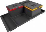 Elletipi PTC28 10050 7F Bidoni Raccolta Differenziata per Cassetto 100cm 3 x 15 Lt