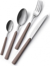 Eme BARF24FA408 Set Posate Fast 24 pezzi in Acciaio Inox colore Nocciola