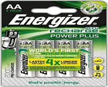 Energizer 638622 Confezione 4 batterie Ricaricabili STILO AA 2000 mAh