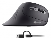 Equip 245119 Mouse Ottico Verticale USB Type-A + USB Type-C 6 Tasti 7200 DPI Nero