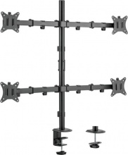 Equip 650159 Supporto da Scrivania per 4 Monitor con Morsetto 17-32" Nero