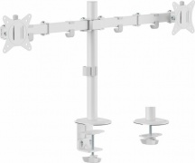 Equip 650167 Supporto da Scrivania per Doppio Monitor con Morsetto da 17-32" Bianco