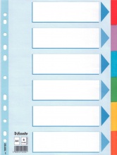 Esselte 100192 Confezione 20 Intercalar Carton 6 Tcolors A4