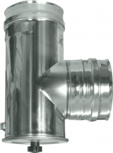 Europrofil GT908 FEMFEM Raccordo a T Inox cm. 8 per a StufeCamini tappo di ispezione GT908