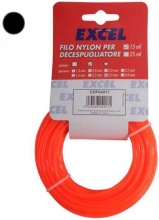 Excel 07362 Filo Decespugliatore 1.3 mm Nylon Profilo Tondo Lunghezza 15 metri
