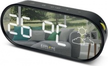 Explore Scientific RDC2002WBLK Sveglia Digitale Ovale Multifunzione Meteo Nero