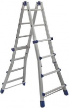 FACAL BB2 Scala Alluminio Multiuso Telescopica 4+4 Gradini max 4 mt All Briko Blu 2