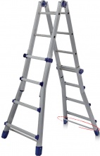 FACAL BB4 Scala Alluminio Multiuso Telescopica 5+5 Gradini max 5 mt All Briko Blu 4