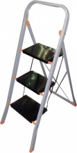 FACAL T3 Scaletta Pieghevole 3 Gradini in Acciaio H 104.5 cm Nero e Grigio