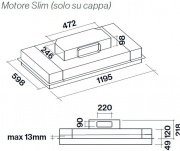 FALMEC KACL.782#49F Motore Slim 800 m3h per Cappa Cucina Downdraft