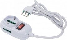 FANTON 421454 Multipresa Tre Spine con Interruttore colore Bianco