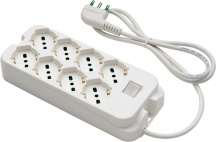 FANTON 47440 Multipresa Con Interruttore 8 Uscite  Spina 2P+T 16A Bianca