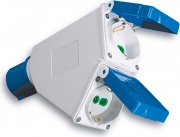 FANTON 73104 Adattatore Industriale 2P+T Spina  2 Prese Schuko