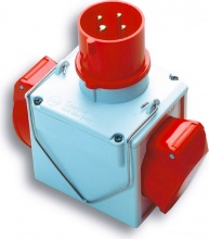 FANTON 73111 Adattatore Industriale Triplo Ip44 1 Presa+2 Spine 3P+T-380 V