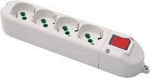 FANTON Lum Multipresa - Cavo Bipasso + Schuko + Int. Fme Bianco Posti 4 2P+T 16A
