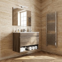 FORES HABITAT 305110H Mobile Bagno Sospeso con Specchio 80 cm Rovere Dakota