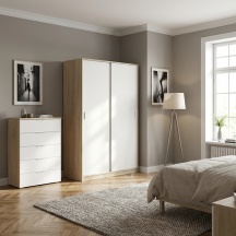 FORES HABITAT MAX120F Armadio Guardaroba 2 ante scorrevoli 120x50x200 cm BncoRovere LC