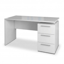 FORES HABITAT 004605A Scrivania Moderna con Cassettiera 138x60x74h cm Bianco - Stylus