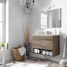 FORES HABITAT 305110H Mobile sotto lavabo bagno MDFPVC 80x45x80h cm + Specchio