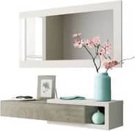 FORES HABITAT OC6743A Mobile ingresso 95x26x19h cm Specchio Bianco e Quercia