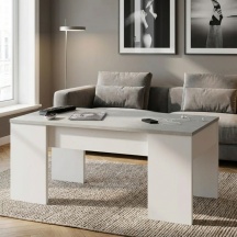 FORES HABITAT OL1640A Tavolino Salotto Rettangolare 43x100x50 BiancoCemento