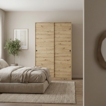 FORES HABITAT TOP020W Armadio Guardaroba 2 Ante Scorrevoli 120x50x200 cm Rovere