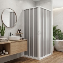 FORTE BZ100001 Box doccia 80x80 Cabina doccia Angolare soffietto PVC Acrilico