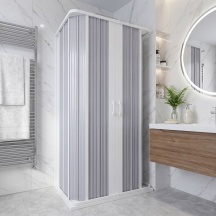 FORTE BZ130001 Box doccia Cabina doccia soffietto Pannelli Acrilico 90x80x185 cm