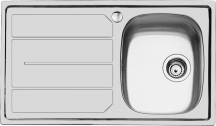 FOSTER 1186 162 Lavello Cucina 1 Vasca Incasso Gocciolatoio Dx 86 cm Inox  S1000