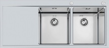 FOSTER 1252 051 Lavello Cucina Incasso 2 Vasche Gocciolatoio Sx 116 cm Acciaio