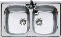 FOSTER 1886560 Lavello Cucina 2 Vasche Incasso 86 cm Acciaio Inox  Serie S1000